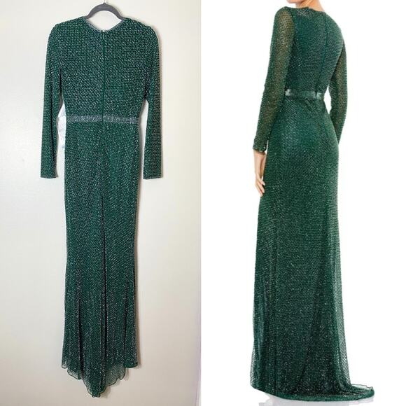NWT MAC DUGGAL DRESS GOWN 6 GREEN MOTHER OF THE BRIDE EVENING HOLIDAYS FORMAL - Picture 2 of 16